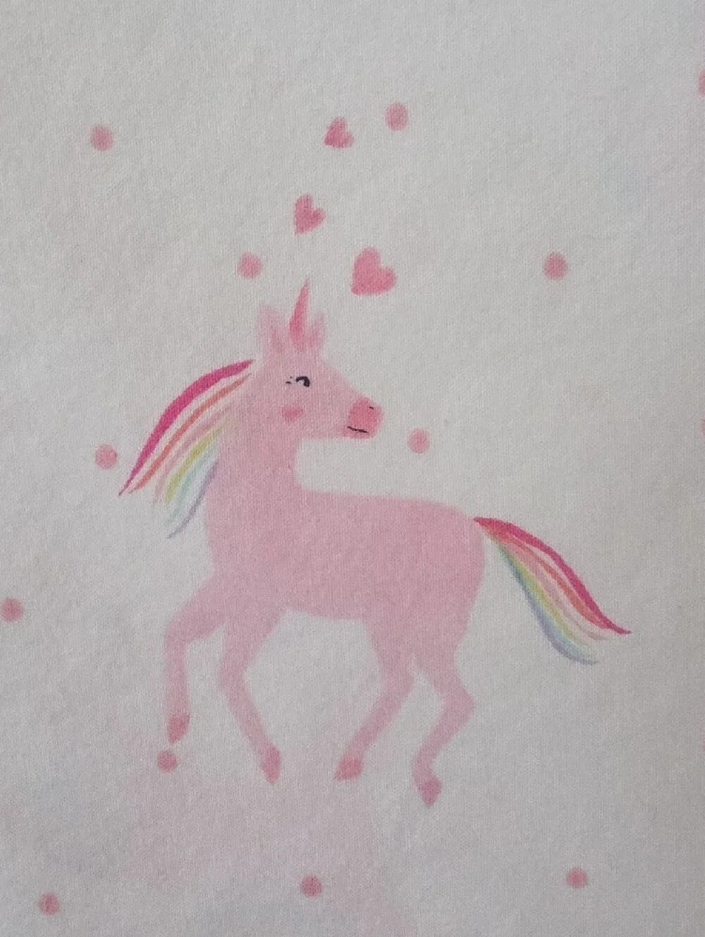 Pottery Barn Kids Pink Rainbows Unicorn Hearts Organic Cotton Full Flat Sheet